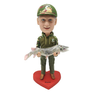 Regalo con bobblehead per papà pescatori