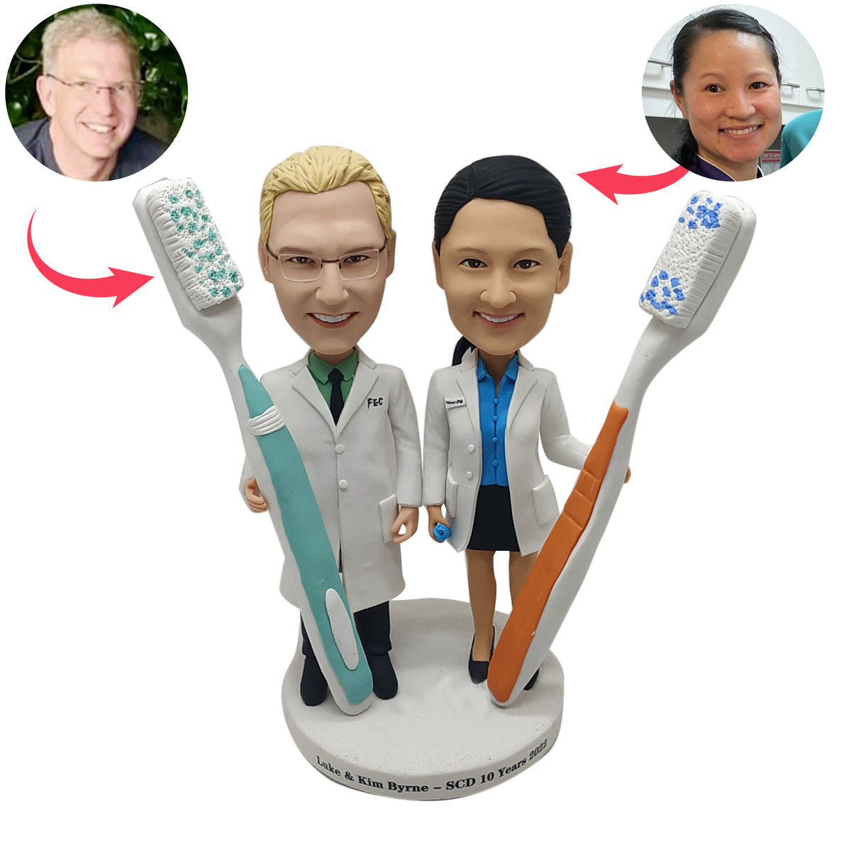 Bobblehead del dentista e sua moglie