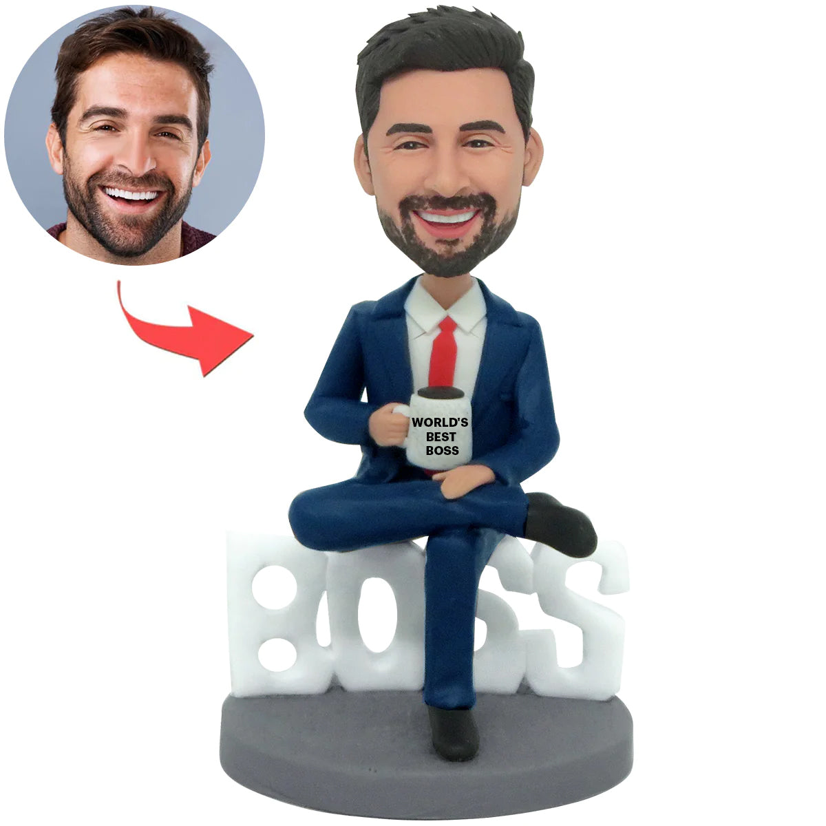 Bambola Bobblehead personalizzata del MIGLIOR BOSS MASCHIO DEL MONDO