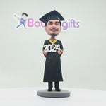 Bambola bobblehead personalizzata per laurea maschile