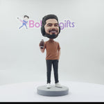 Bobblehead personalizzato con commentatore di partite di rugby