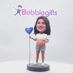 Bobblehead personalizzato con raffigurazione di mamma incinta