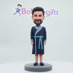 Bobblehead personalizzato con papà e accappatoio