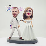 Topper per torta nuziale "Sposati" personalizzato con bobblehead