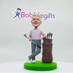 Idea regalo per la festa del papà: Bobblehead personalizzato con sacca da golf