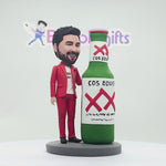 Bobblehead personalizzato "Happy Father" con bottiglia di birra