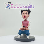 Bobblehead personalizzati con donne umoristiche sedute sul water
