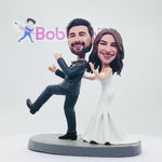 Danza in duetto con bobblehead personalizzata per coppie di sposi